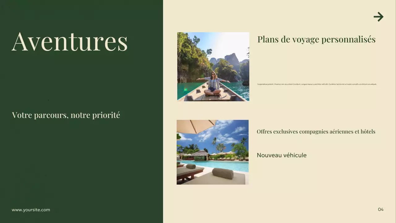 publicité de voyage verte et moderne