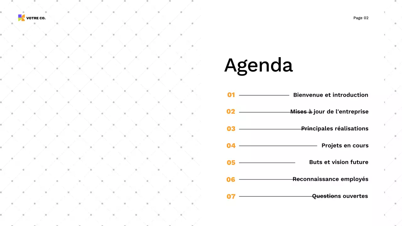 guide de présentation moderne et coloré