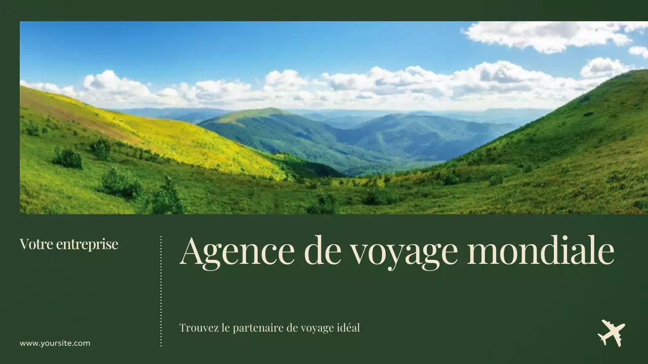 publicité de voyage verte et moderne
