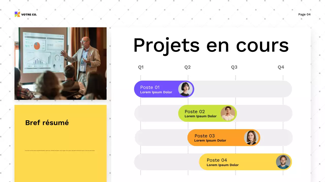 guide de présentation moderne et coloré