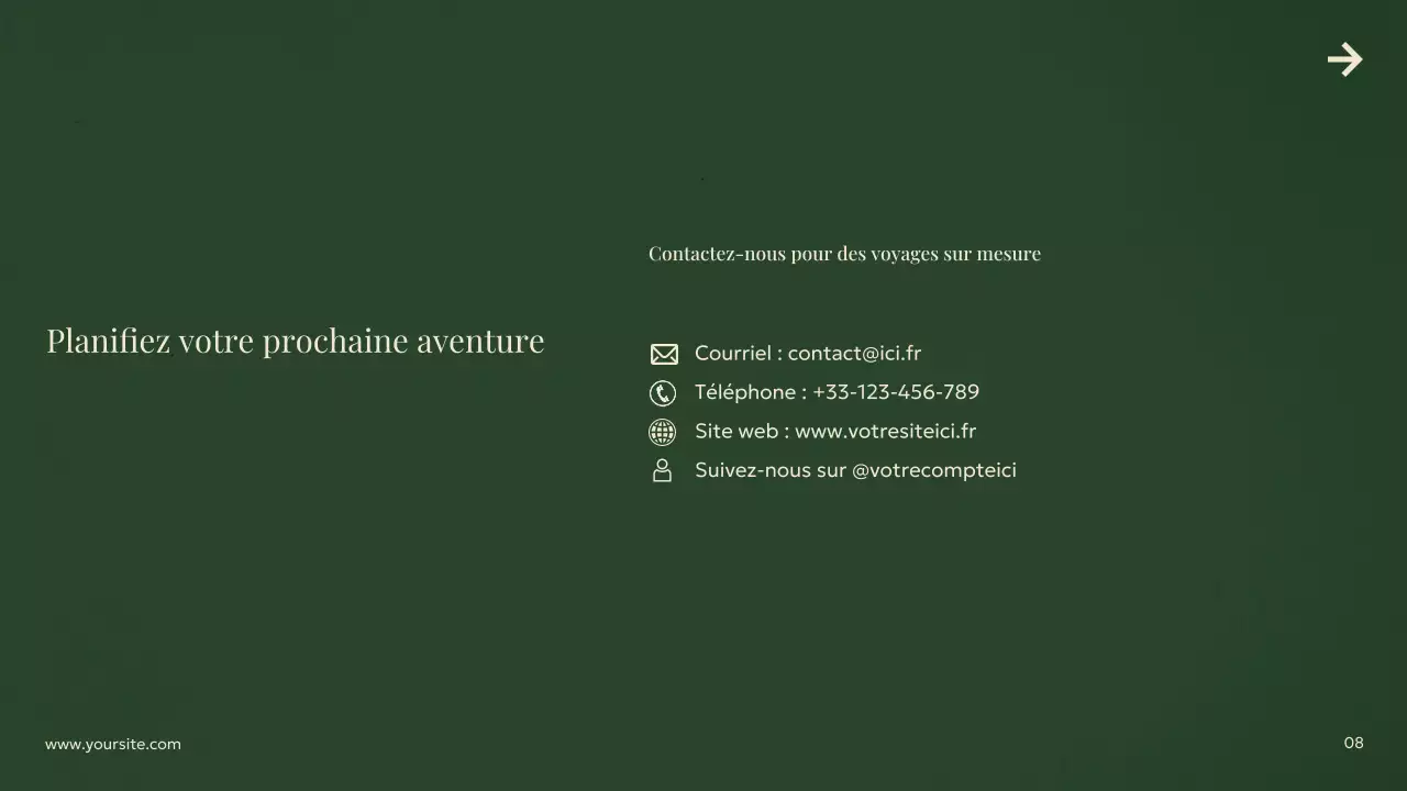 publicité de voyage verte et moderne