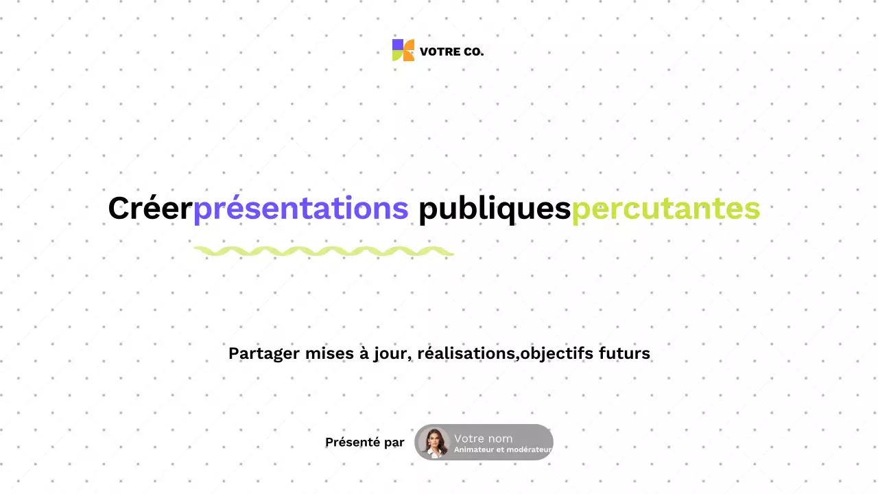 guide de présentation moderne et coloré