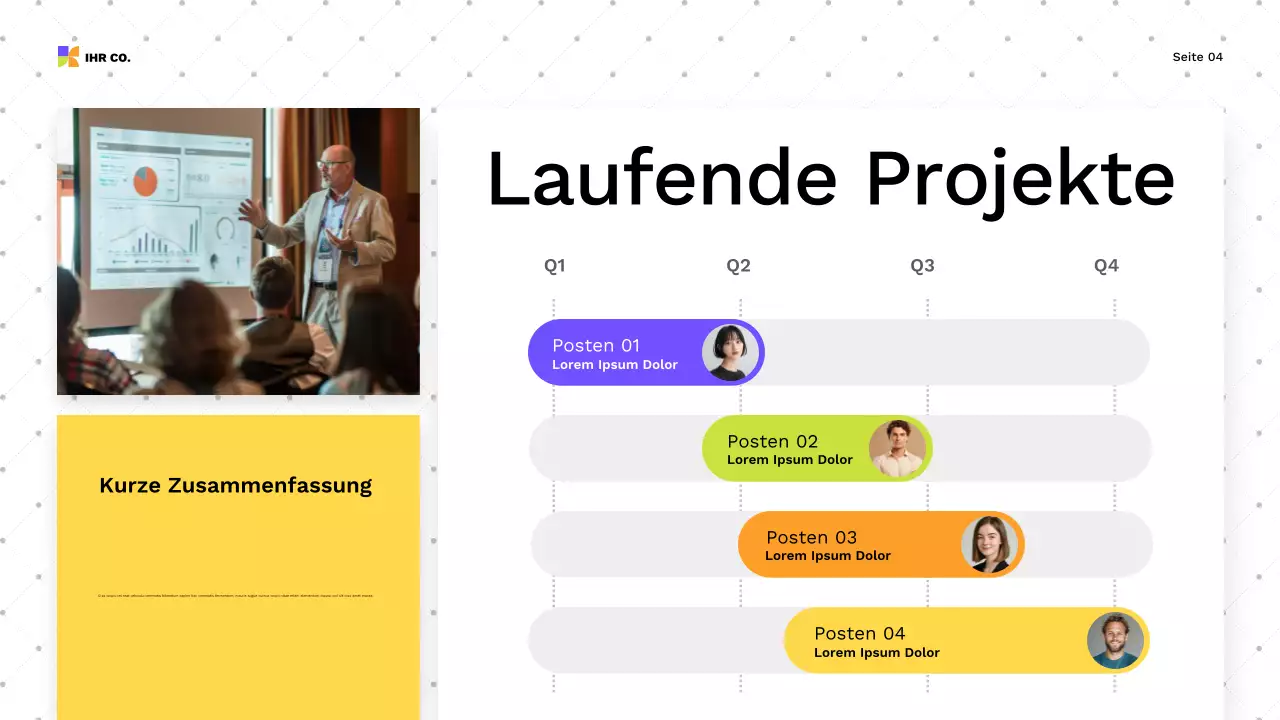 farbenfroher moderner Präsentationsleitfaden