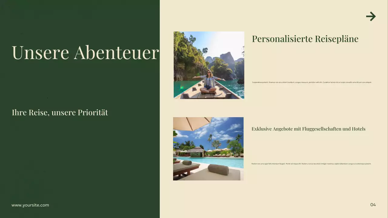 grüne moderne Reisewerbung