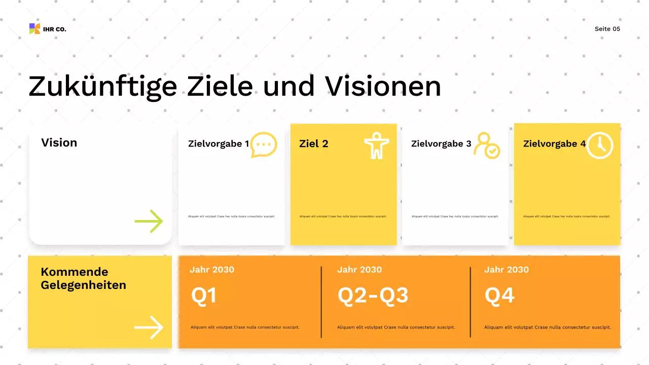 farbenfroher moderner Präsentationsleitfaden