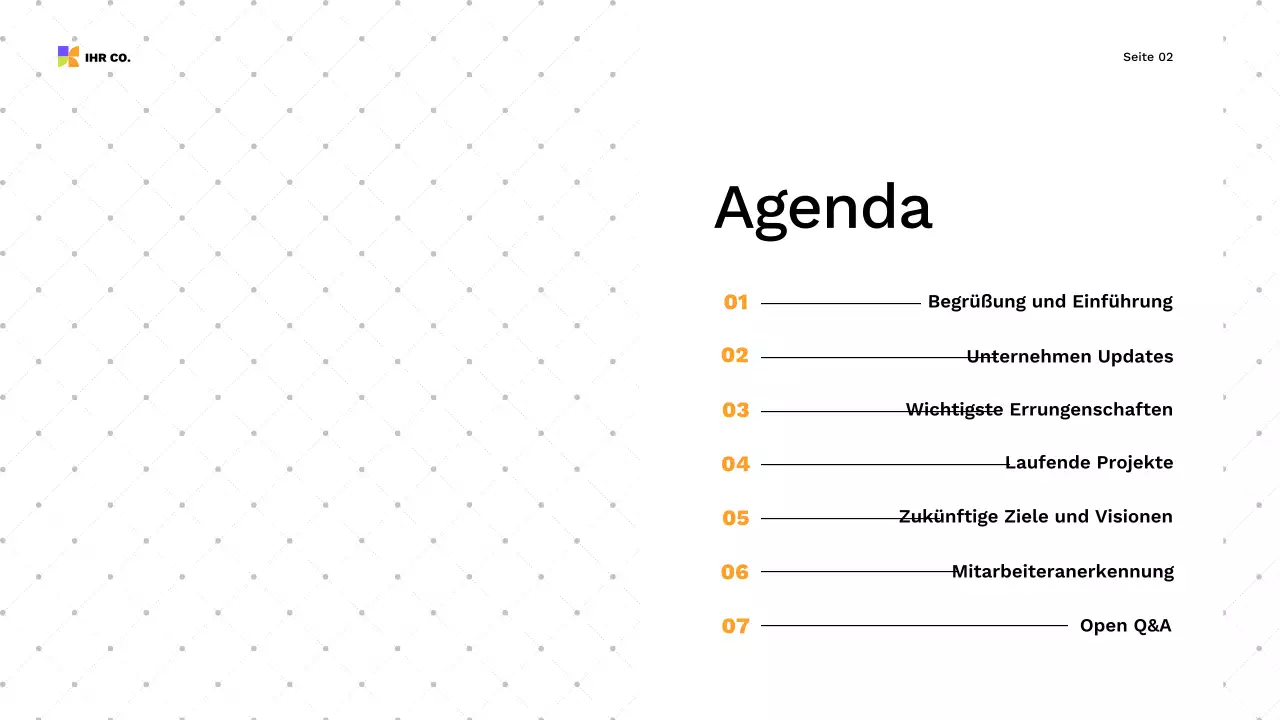 farbenfroher moderner Präsentationsleitfaden