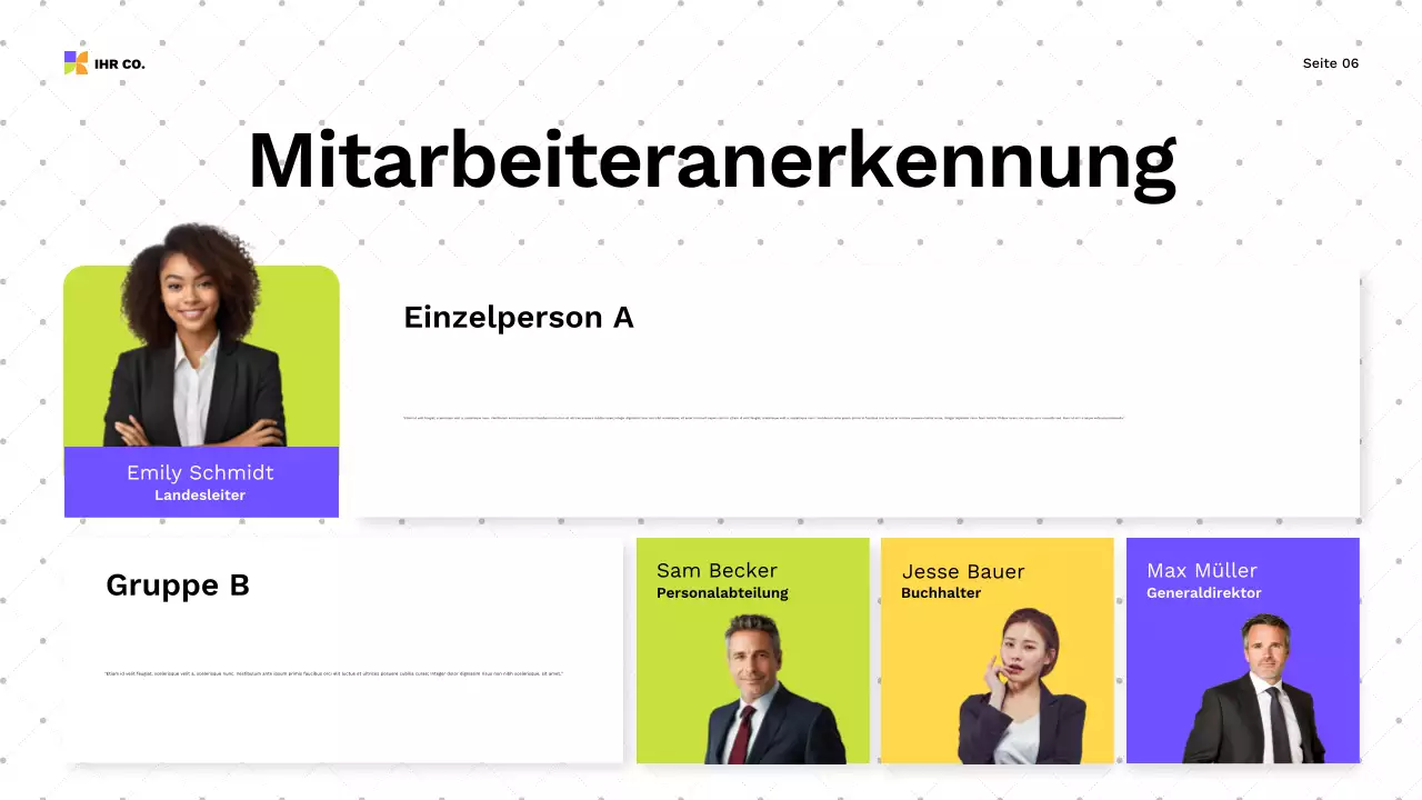 farbenfroher moderner Präsentationsleitfaden