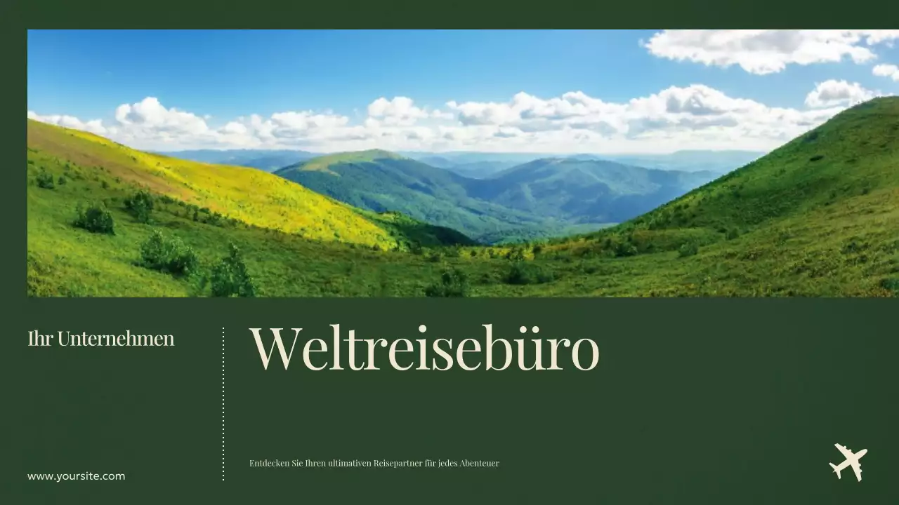 grüne moderne Reisewerbung