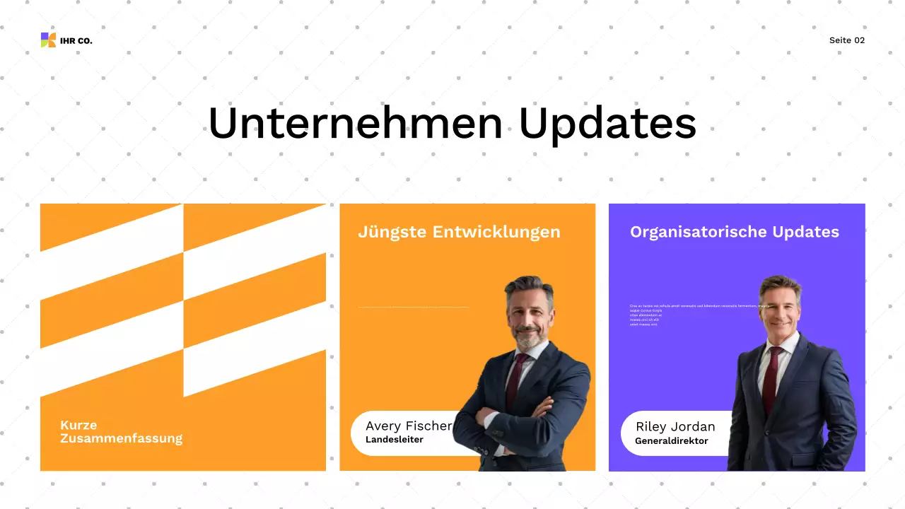 farbenfroher moderner Präsentationsleitfaden