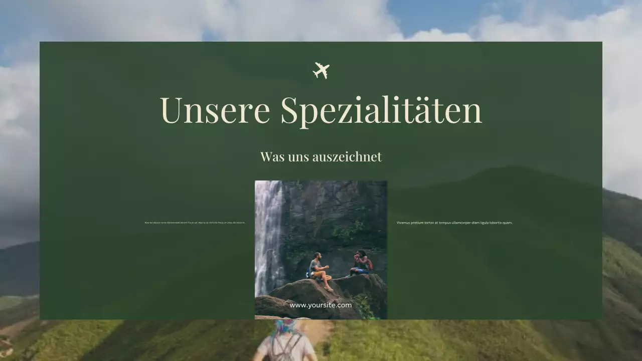 grüne moderne Reisewerbung