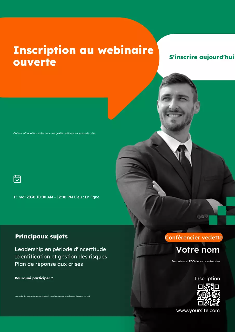 invitation à un webinaire vert et moderne