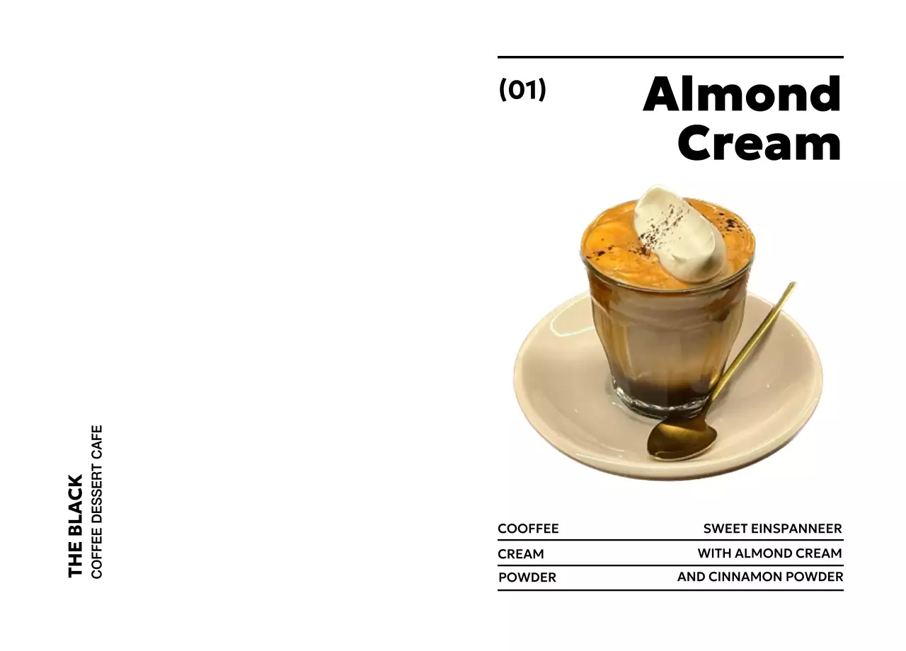 흰색 모던 커피 메뉴판