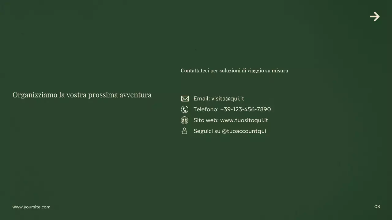 pubblicità di viaggio moderna verde