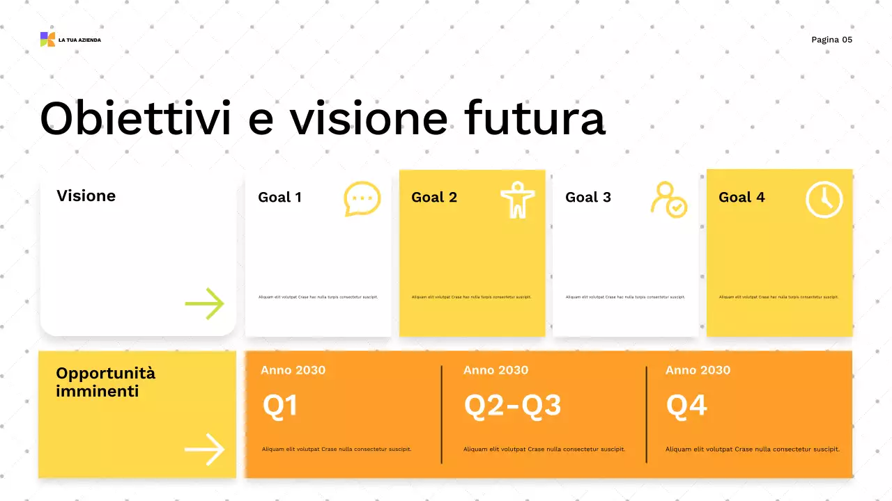 guida alla presentazione moderna e colorata