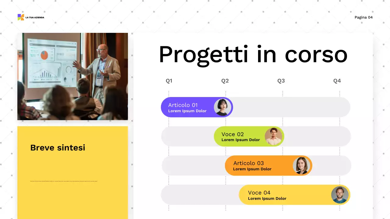 guida alla presentazione moderna e colorata