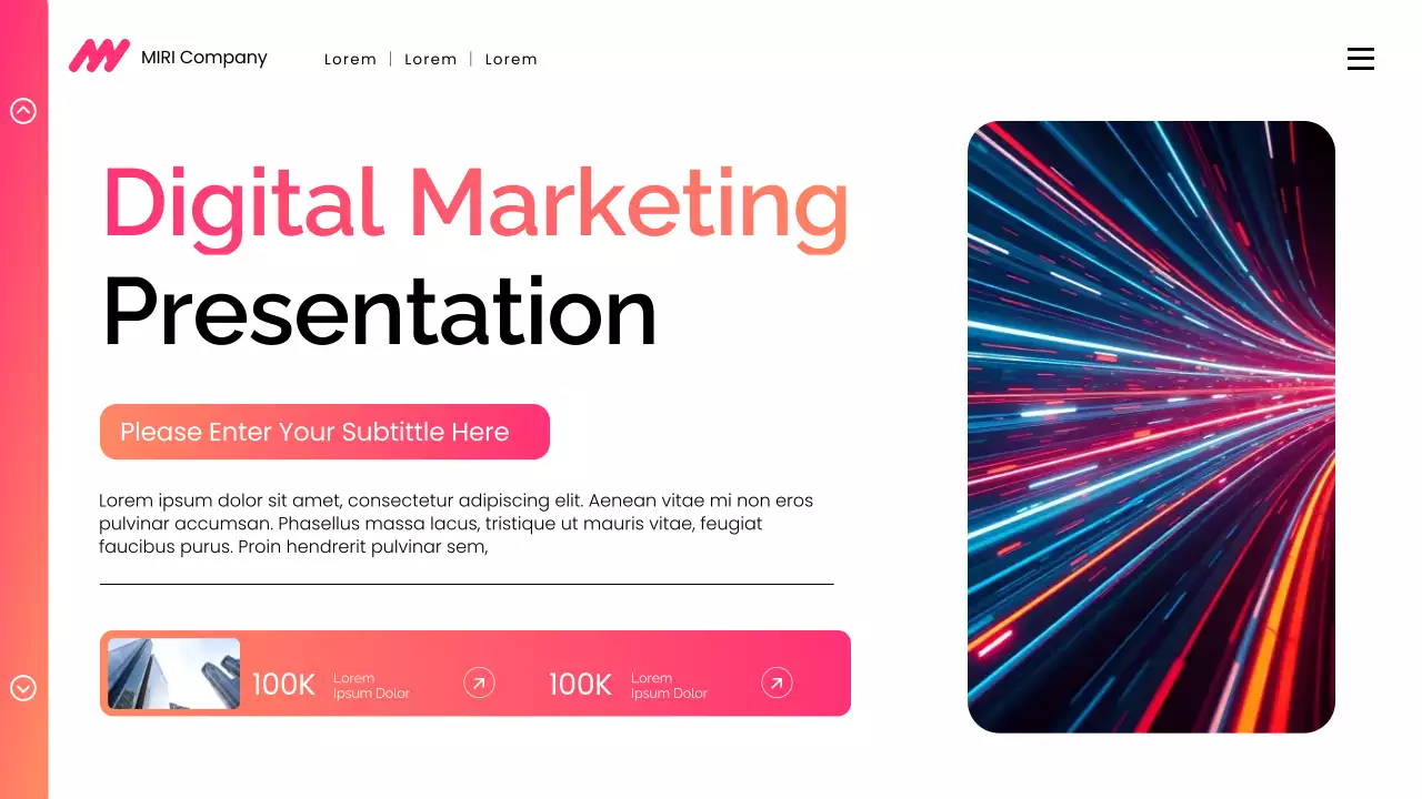 Pink and Orange Gradient Modern Digital Marketing Presentation