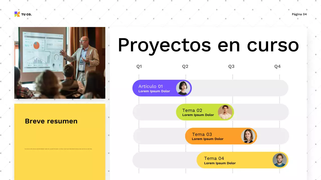 Guía de presentación moderna y colorida