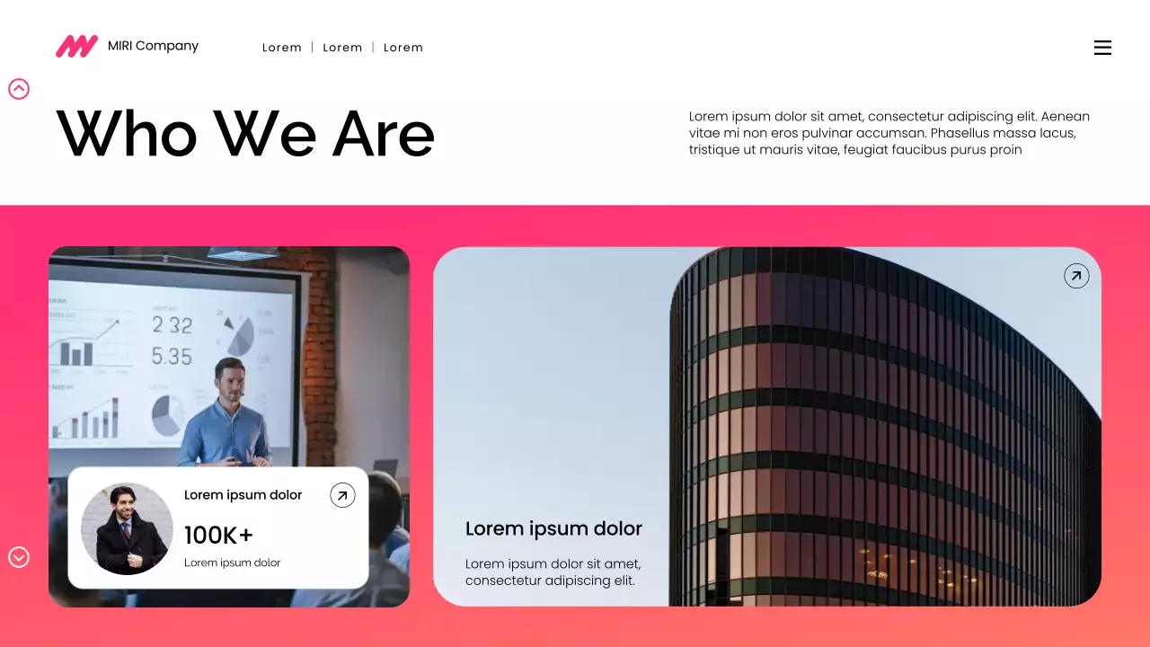 Bài thuyết trình tiếp thị kỹ thuật số hiện đại với hiệu ứng chuyển màu hồng và cam