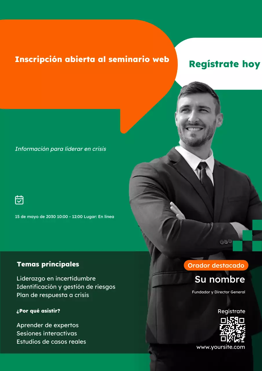 Invitación al seminario web moderno y ecológico