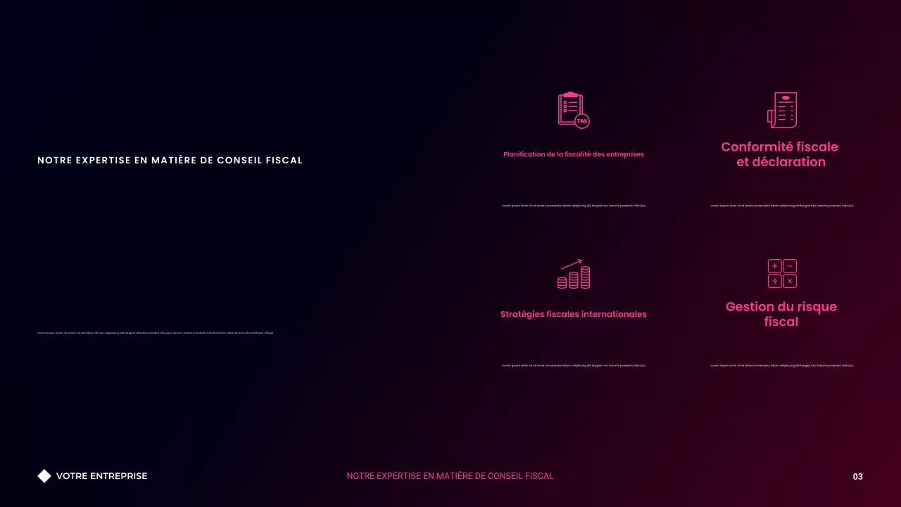 Présentation d'agence de conseil minimaliste moderne avec dégradé sombre