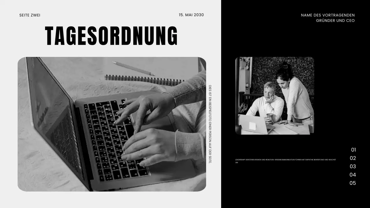 Präsentation des Business-Webinars