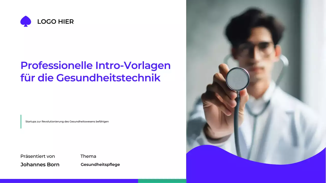 blaue moderne gesundheitspräsentation