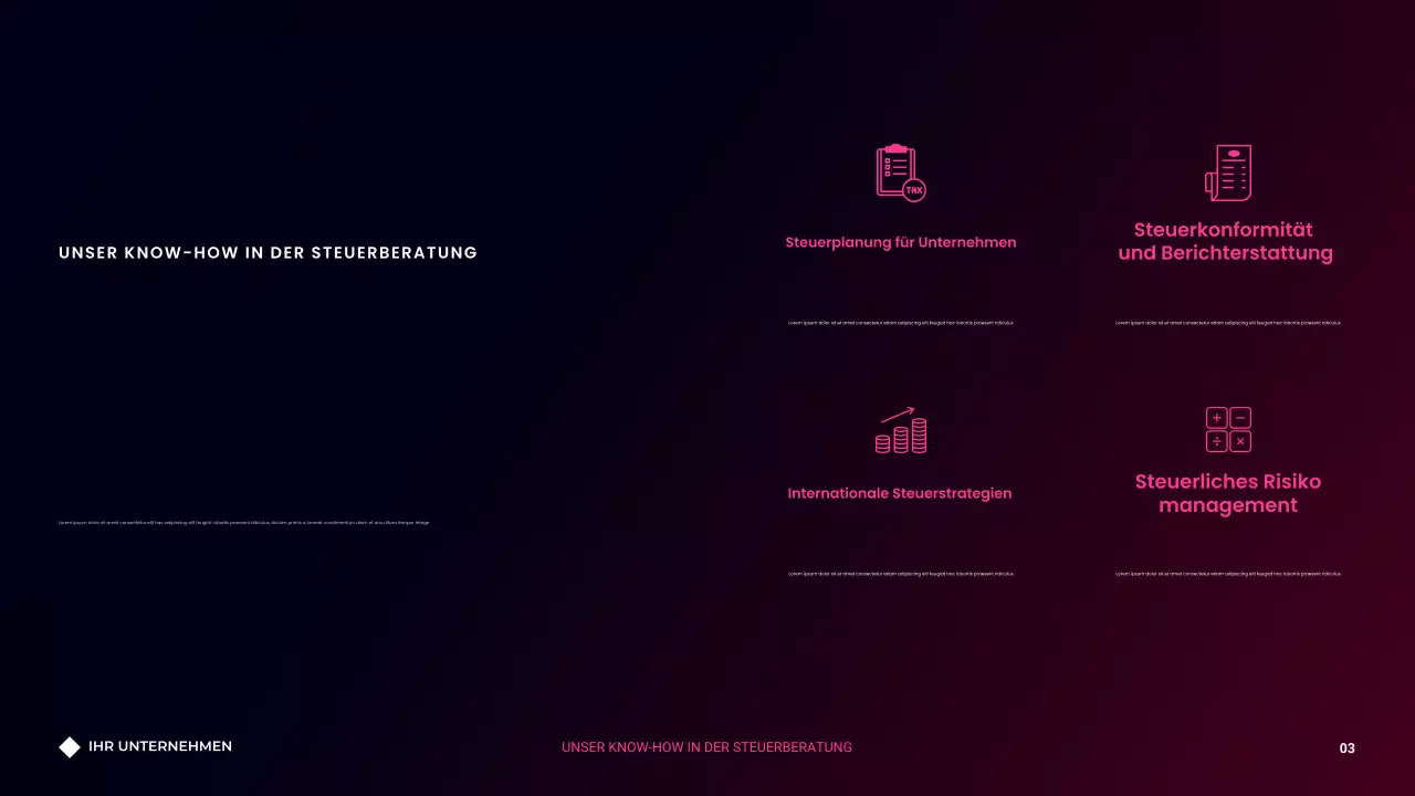 Minimalistische, moderne Beratungsagentur mit dunklem Farbverlauf Präsentation