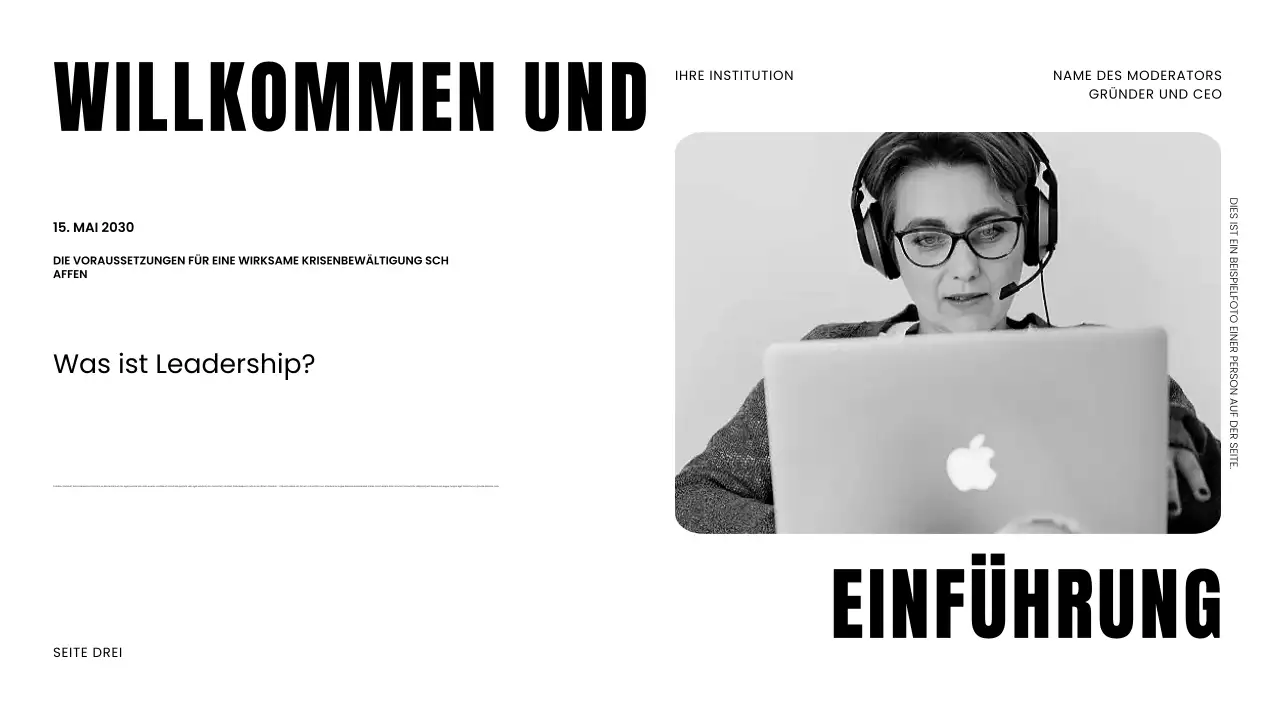 Präsentation des Business-Webinars