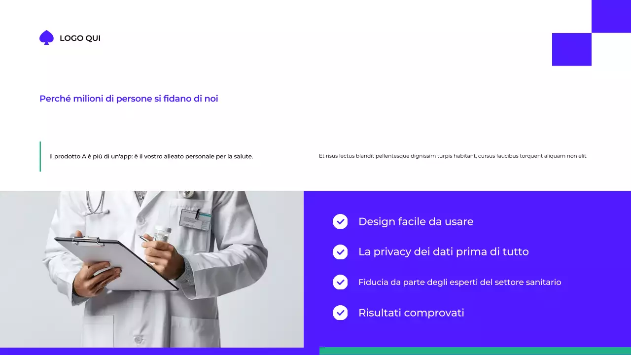 presentazione moderna della salute blu