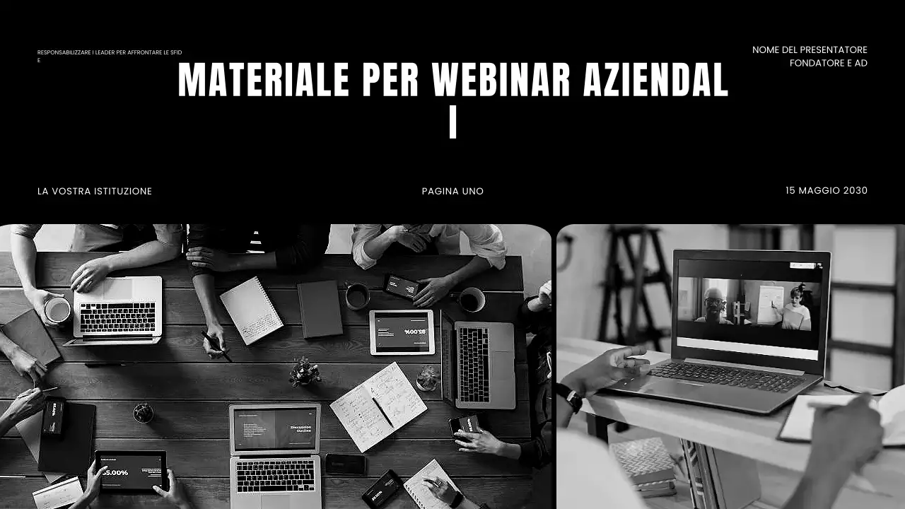Presentazione del webinar aziendale