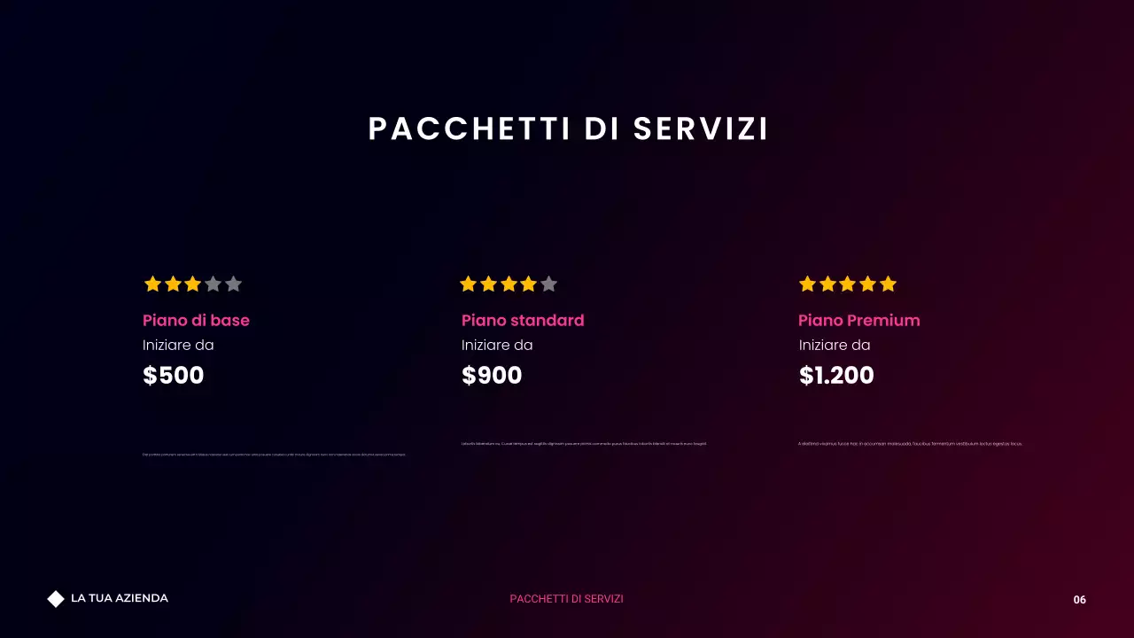 Presentazione dell'agenzia di consulenza minimalista moderna con gradiente scuro