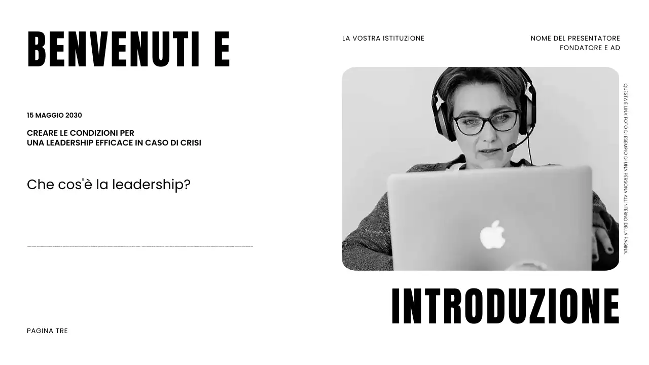 Presentazione del webinar aziendale