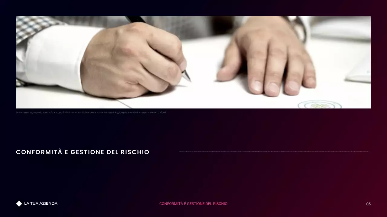 Presentazione dell'agenzia di consulenza minimalista moderna con gradiente scuro