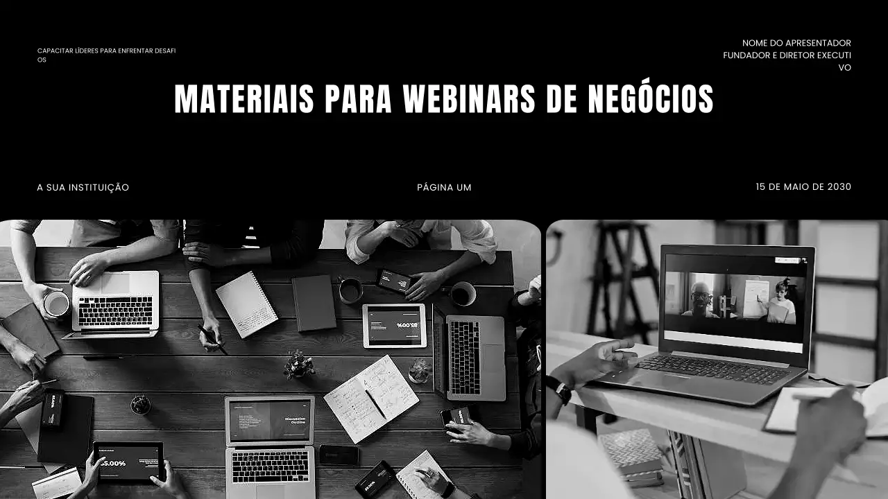Apresentação de Webinário Empresarial