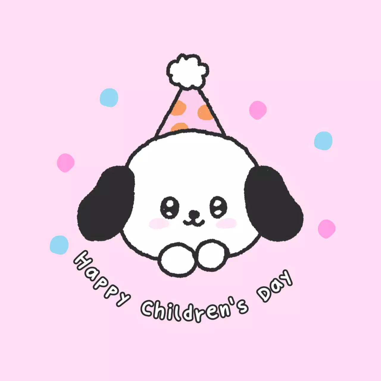 Pink Baby Celebrating Children's Day