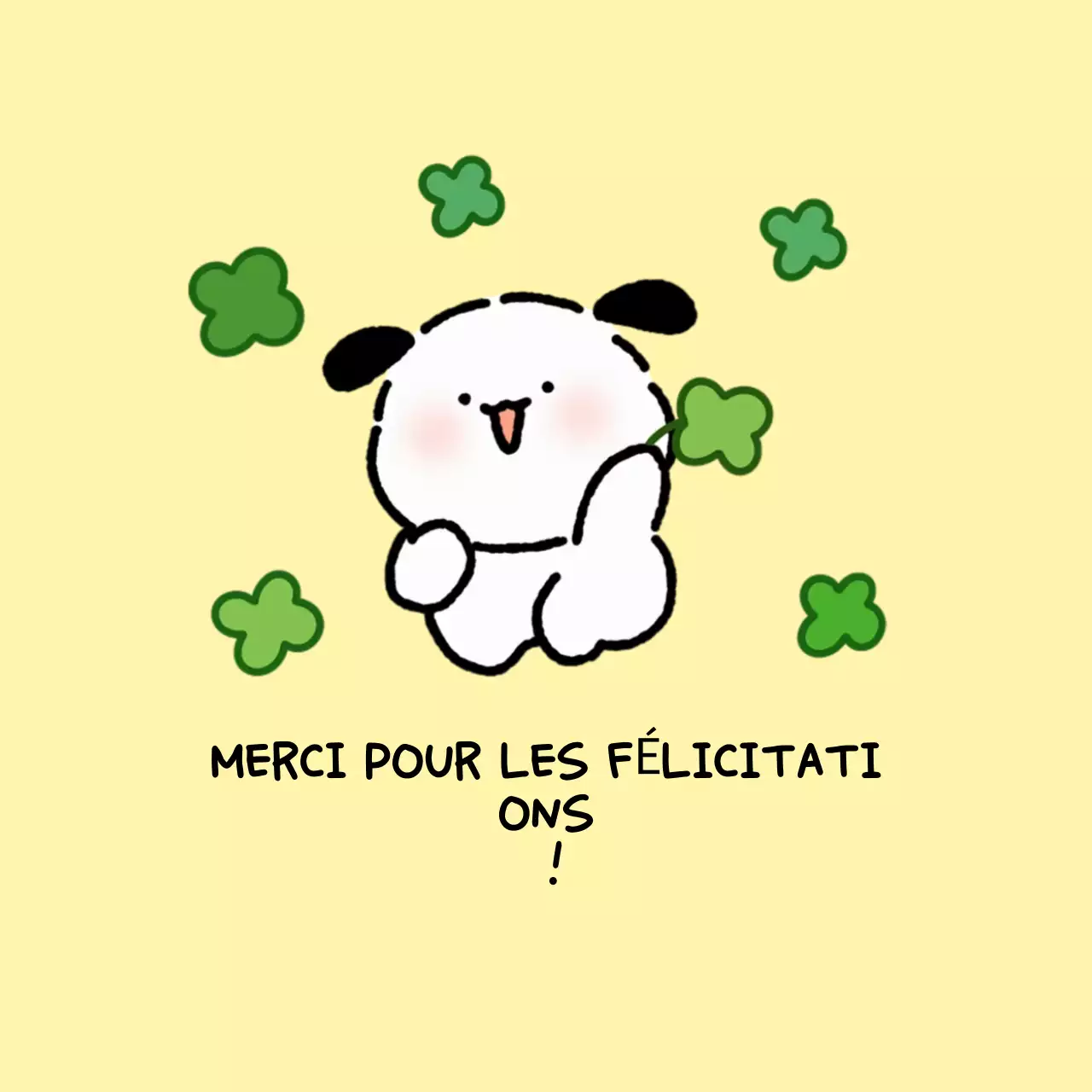 Carte d'encouragement pour bébé jaune