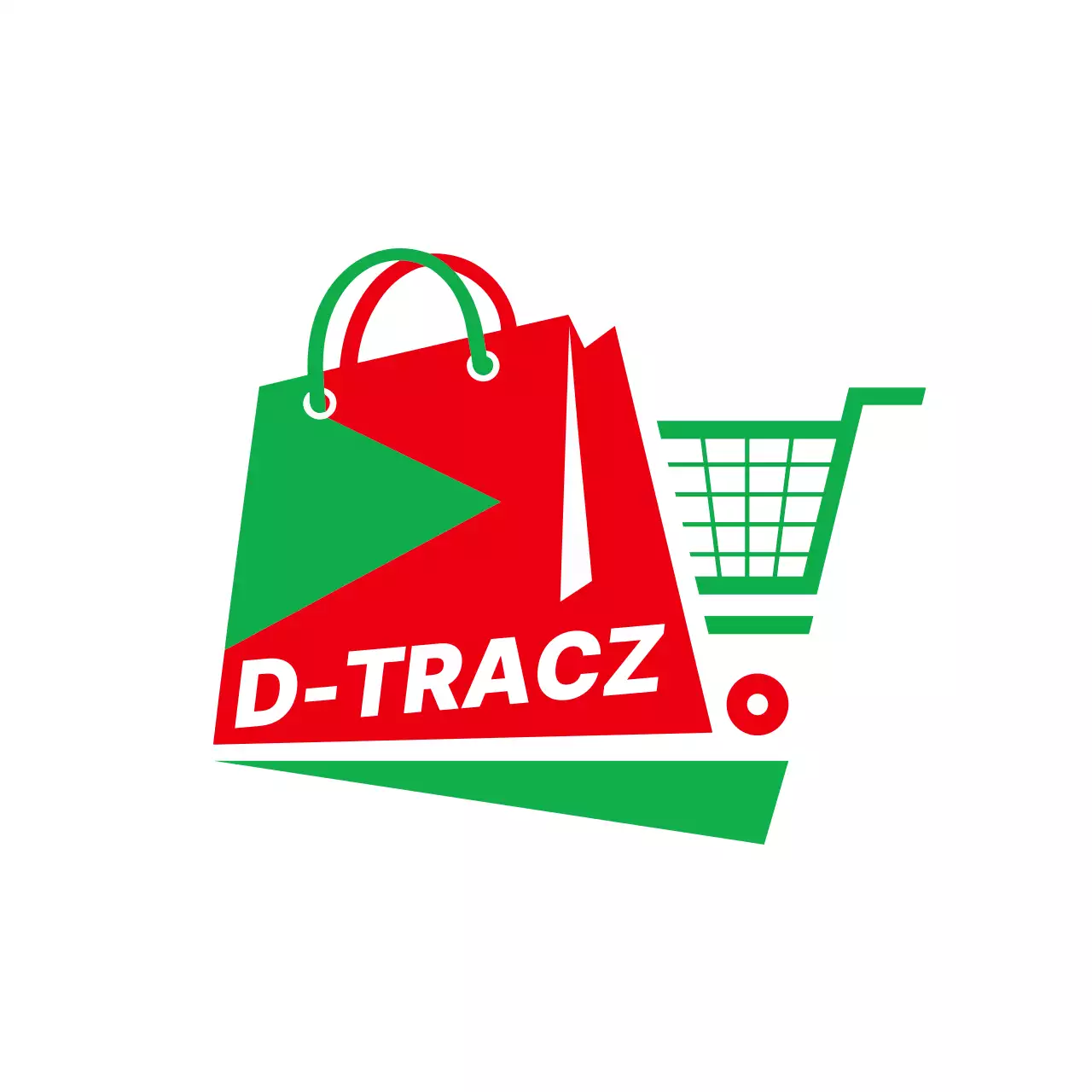 logotipo profissional vermelho verde de compras de comércio eletrônico