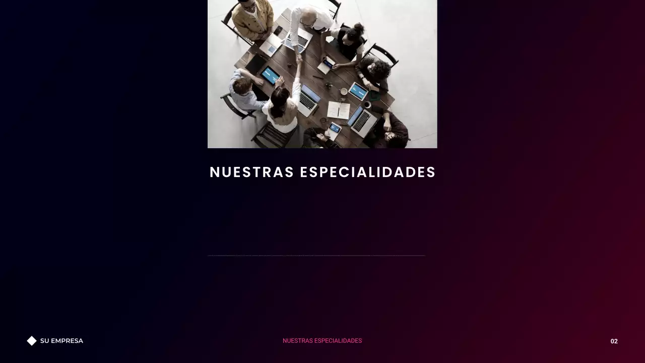 Presentación de agencia de consultoría con degradado oscuro moderno y minimalista