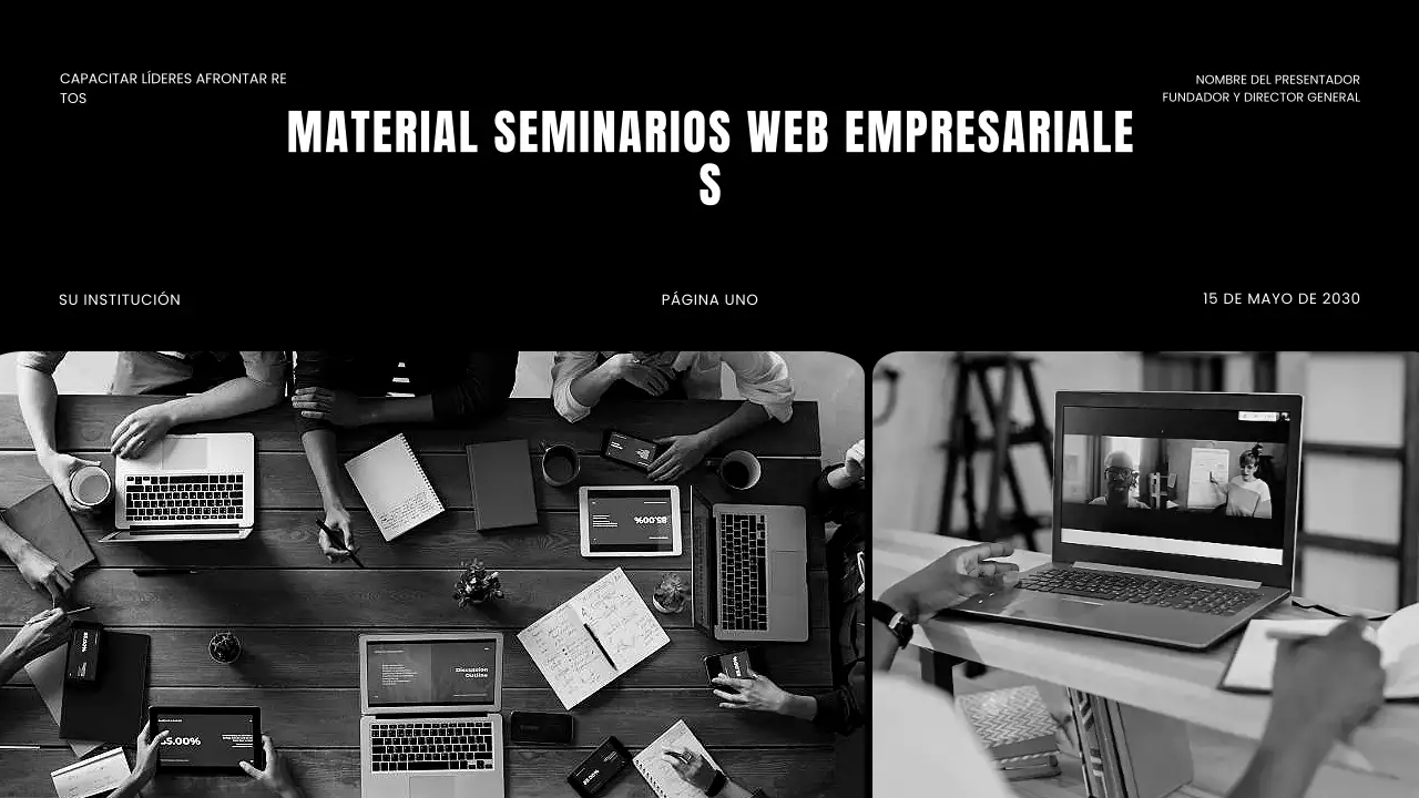 Presentación del seminario web empresarial