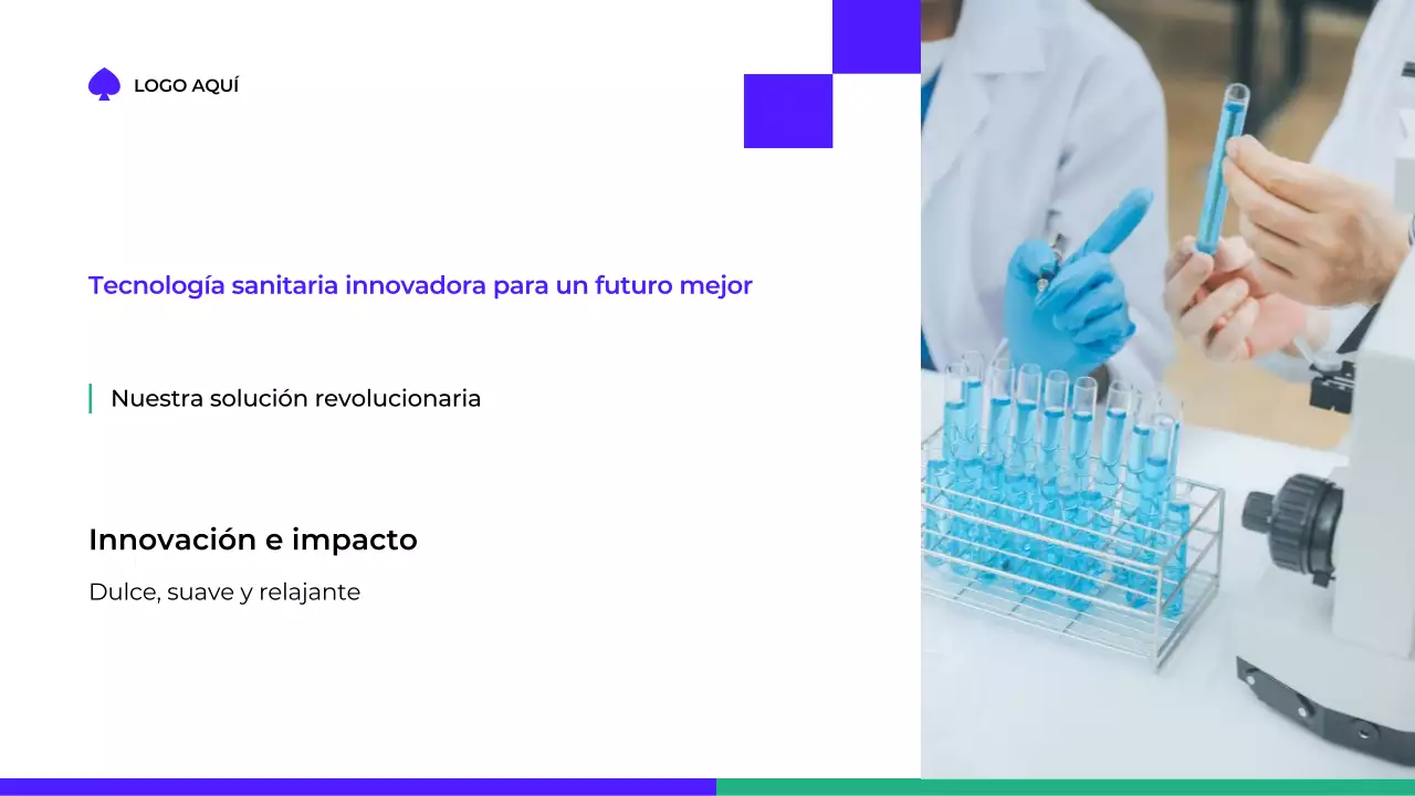 Presentación de salud moderna en color azul