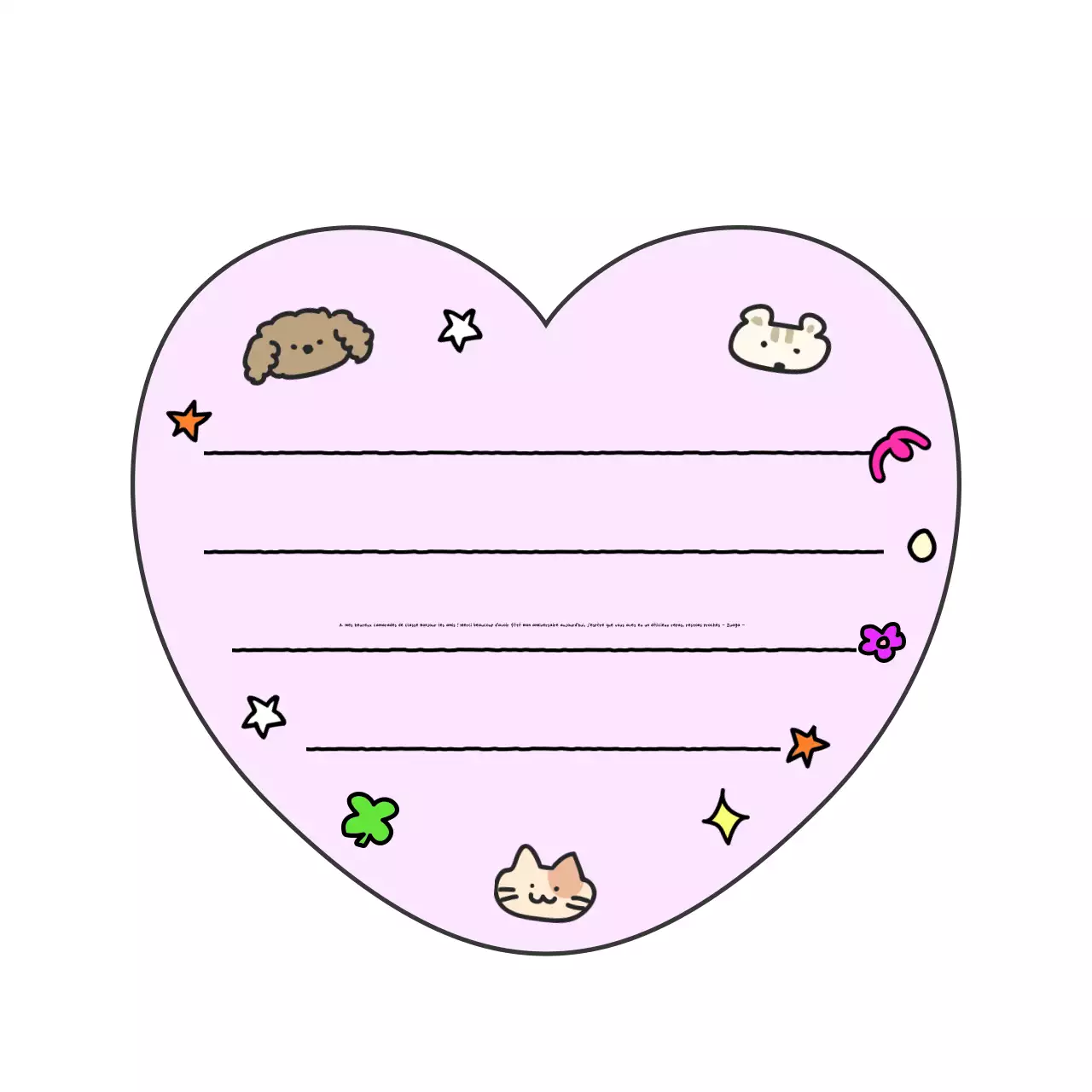 La jolie lettre d'anniversaire de Yeon Bora