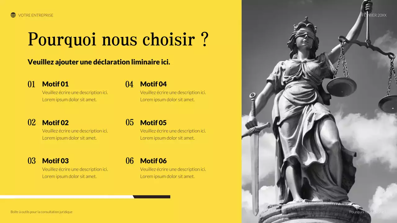 présentation juridique classique noire