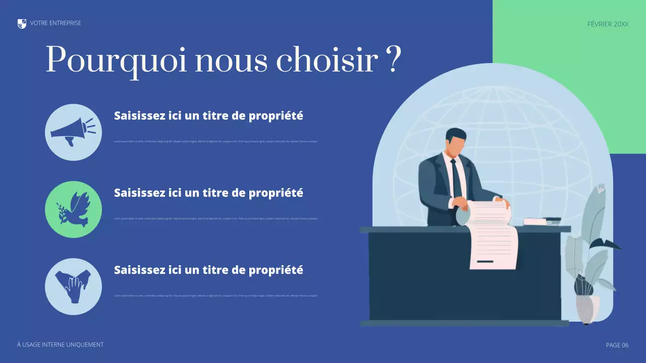 présentation juridique professionnelle bleue