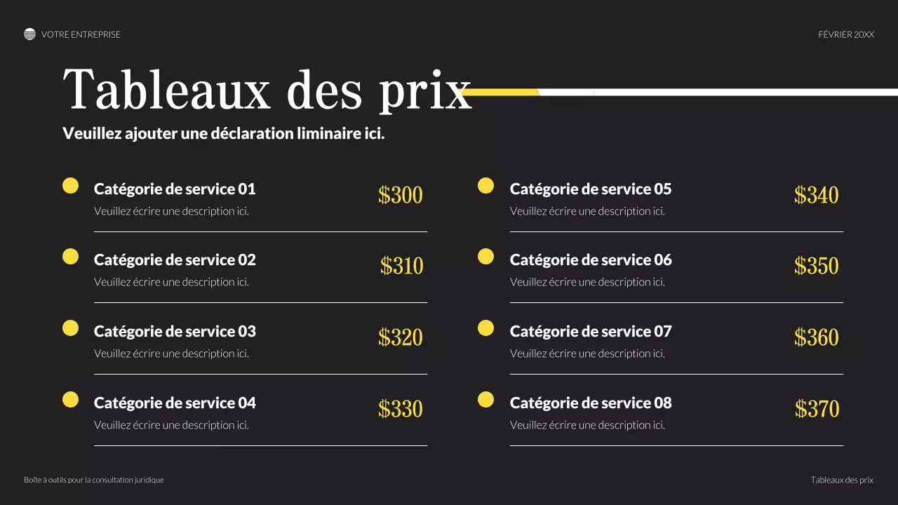 présentation juridique classique noire