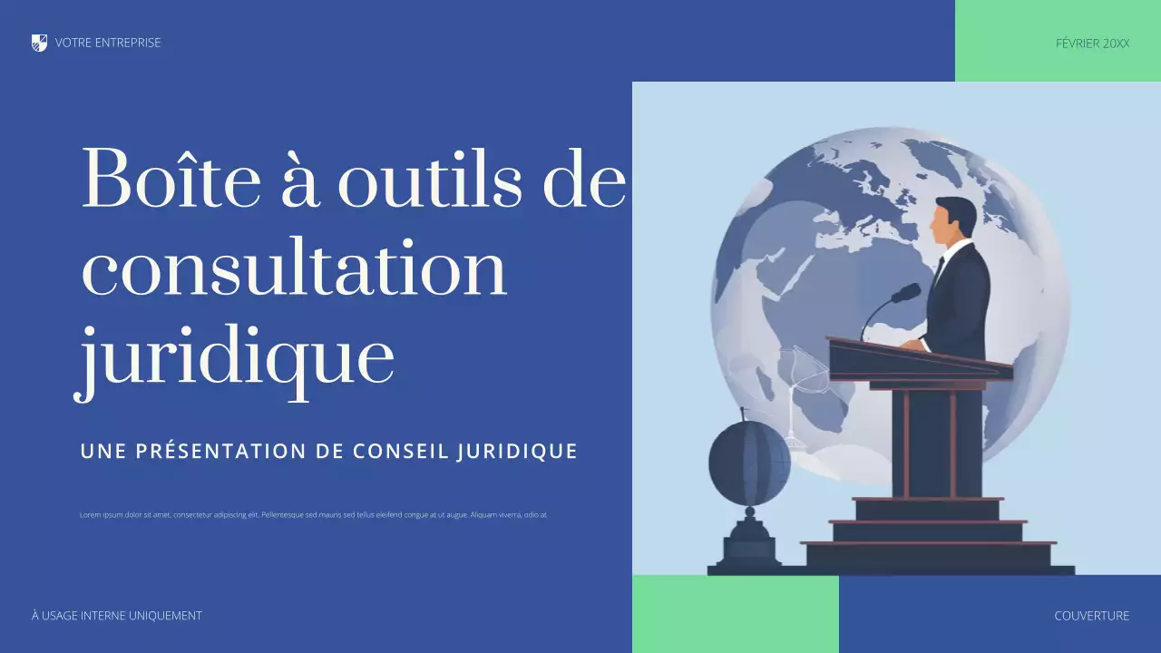 présentation juridique professionnelle bleue