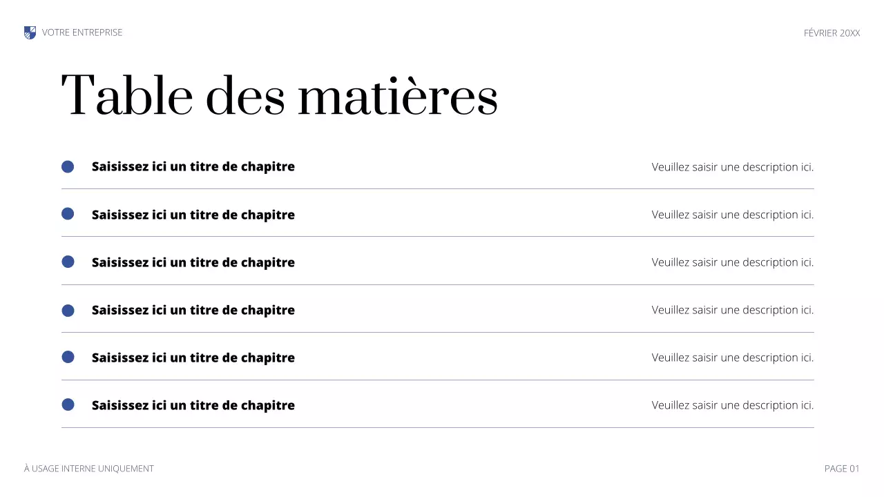 présentation juridique professionnelle bleue