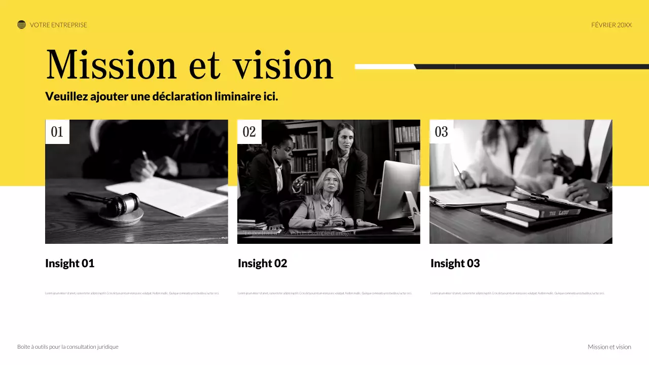 présentation juridique classique noire