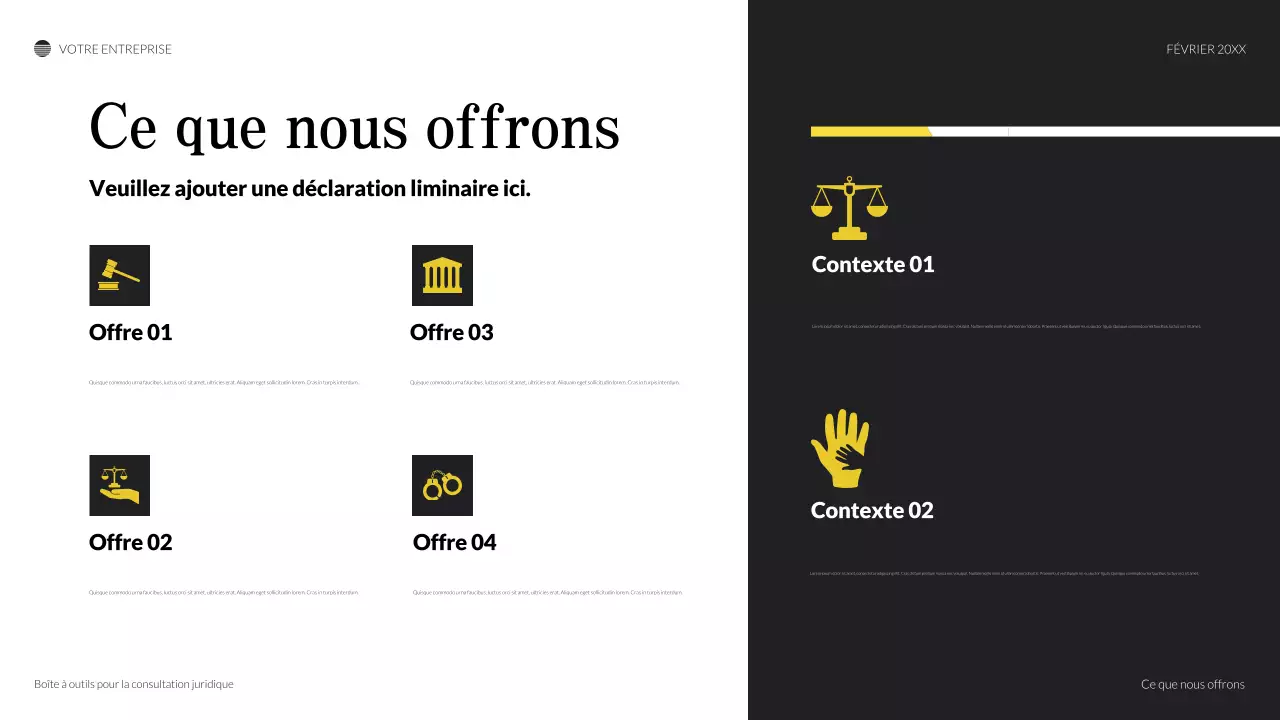 présentation juridique classique noire