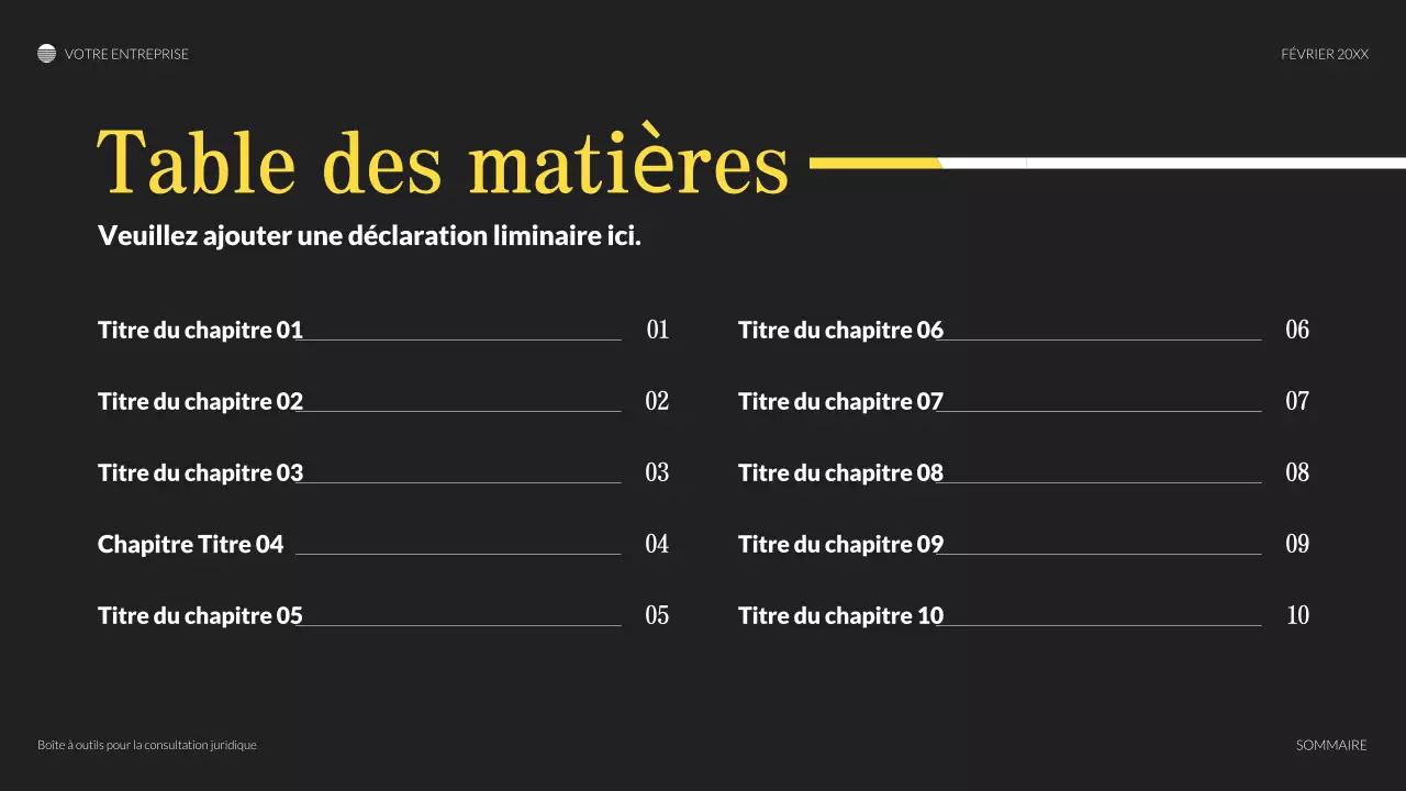 présentation juridique classique noire