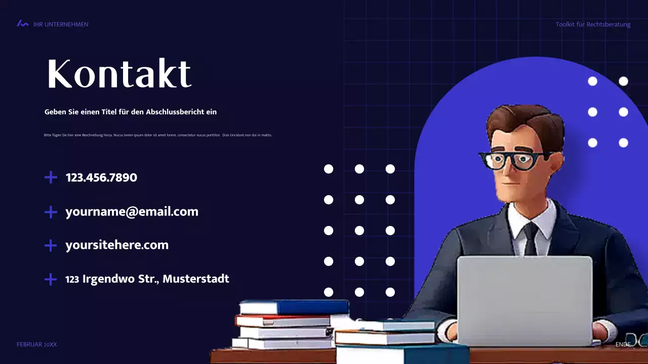 blauer moderner Rechtsleitfaden